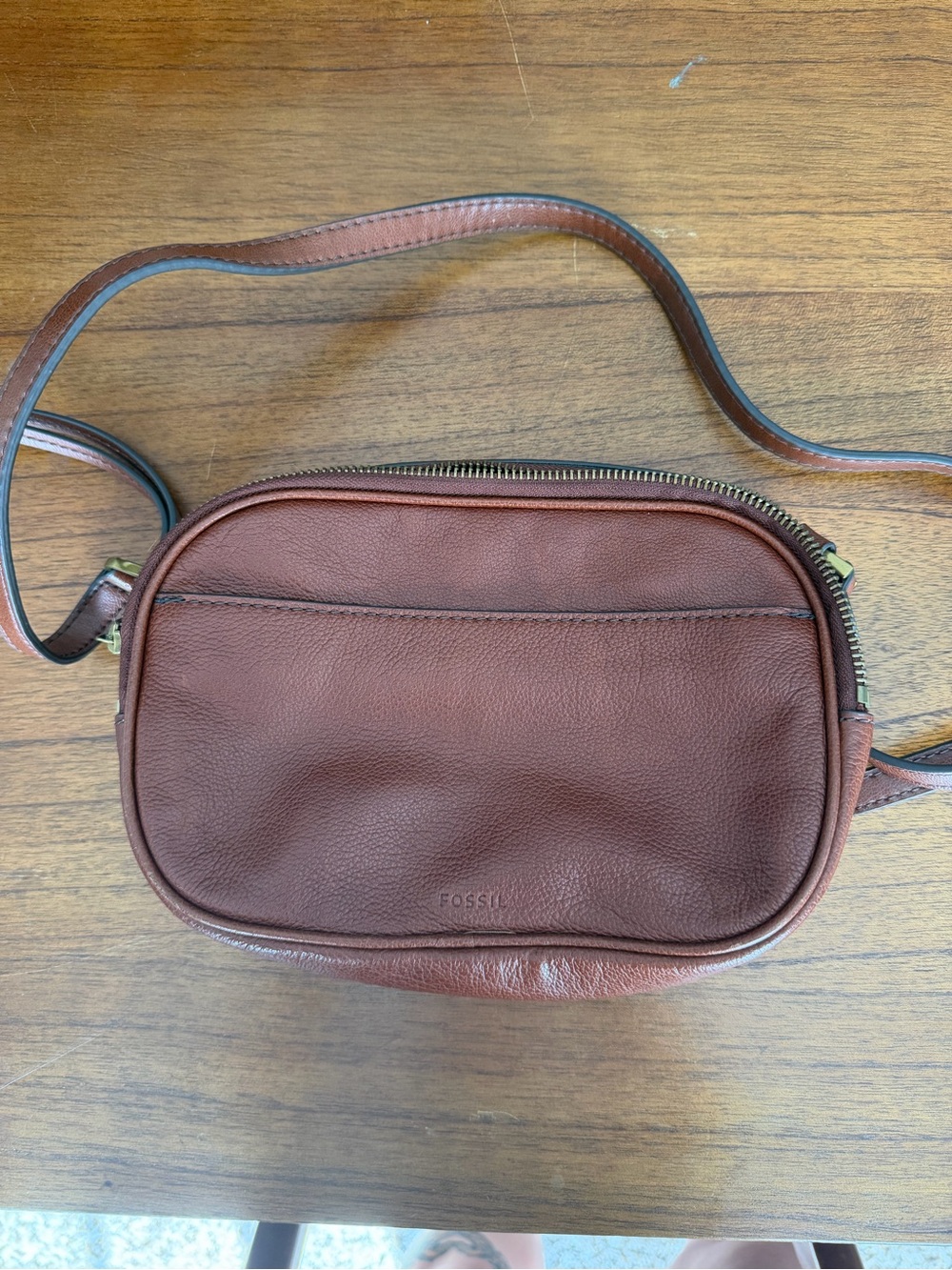 Fossil Brown Leather Crossbody Bag